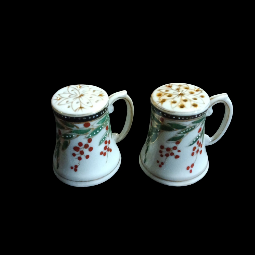 Vintage Nippon Salt And Pepper Shakers 2"T